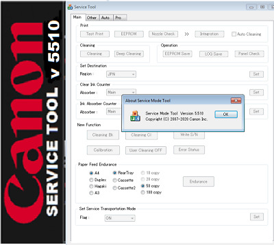 ST5510, Phần mềm reset Canon Service Tool V.5510 Vĩnh Viễn
