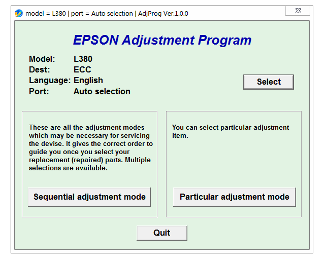 Phần mềm Reset Epson L380 – Download Epson L380 Adjustment Program & Hướng dẫn chi tiết