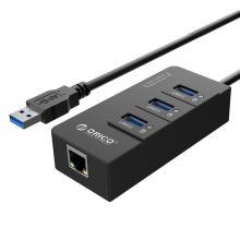Bộ chia 3 PORT USB 3.0 ORICO HR01-U3, và chuyển đổi từ USB 3.0 sang RJ45