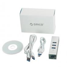 Bộ chia 3 PORT USB 3.0 HUB ORICO ASH3L-U3, 1 Lan Gigabit RJ45.