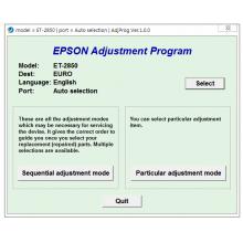 Phần mềm reset Epson ET-2850 ADJPROG báo lỗi code E-11, Key reset tràn bộ đếm mực thải máy in Epson ET-2850