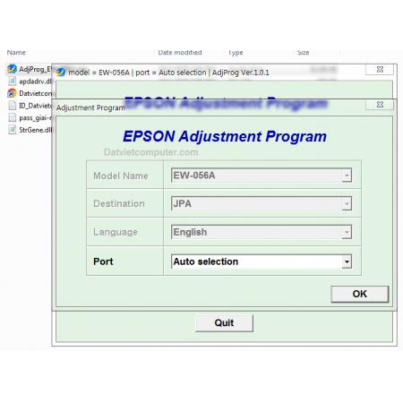 Phần mềm reset Epson EW-056A Adjustment Program