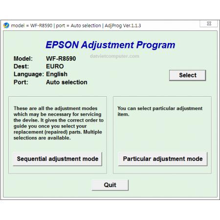 Phần mềm Reset Epson WF-R8590 Service Adjustment Program + SM NEW