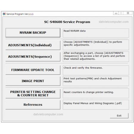 Epson SureColor S40600, S40610, S40650, S40670 Service Adjustment Program