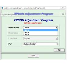 Reset Epson L5310, L5316, L5318 Adjustment Program