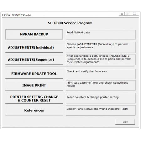 Epson SureColor SC-P800, P808 Service Adjustment Program