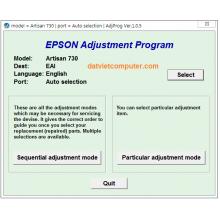 Reset Epson Artisan 730 Adjustment Program