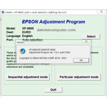 Epson XP-8600, XP-8605, XP-8606 Ver.1.0.2 Service Adjustment Program
