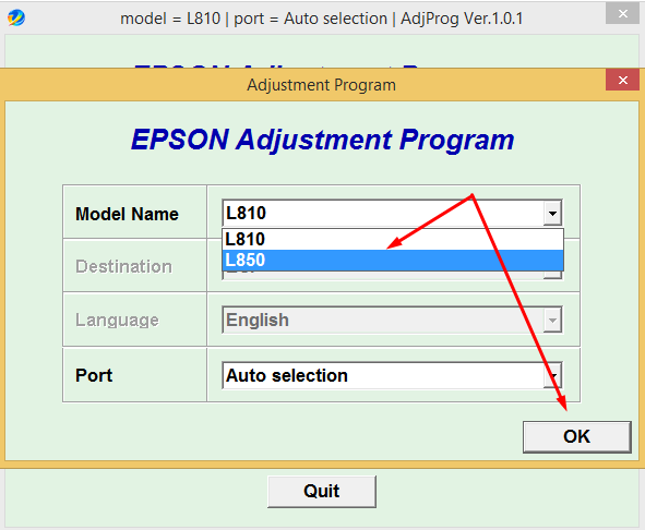 Reset epson L850, L810 Adjustment Program - Ảnh 2
